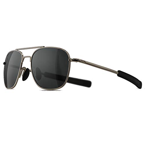 JOLLYNOVA Men's Military Style Polarized Pilot Aviator Sunglasses Bayonet Temples