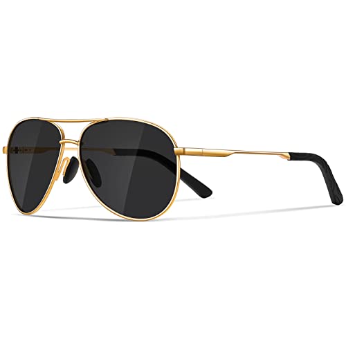 JOLLYNOVA Aviator Sunglasses for Men Polarized - Classic Oversized Shades Metal Mirror UV400 Protection Sport Sun Glasses