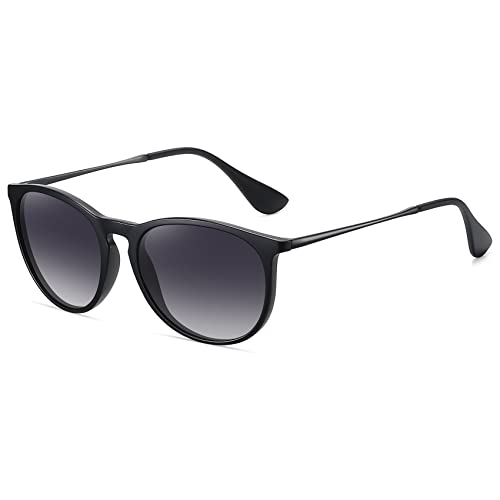 WOWSUN Polarized Sunglasses for Women Vintage Retro Round Mirrored Lens