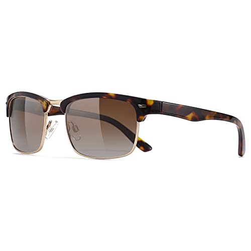 Jollynova Polarized Sunglasses Men Half Frame Sunglasses Square Semi-Rimless Driving SunGlasses Shades for Men UV400 Protection