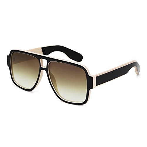 Fashion Oversized Retro Pilot Sunglasses Square Frame For Men Wome Metal  Gold Glasses : Amazon.ca: Clothing, Shoes & Accessories