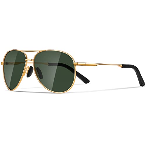 JOLLYNOVA Aviator Sunglasses for Men Polarized - Classic Oversized Shades Metal Mirror UV400 Protection Sport Sun Glasses