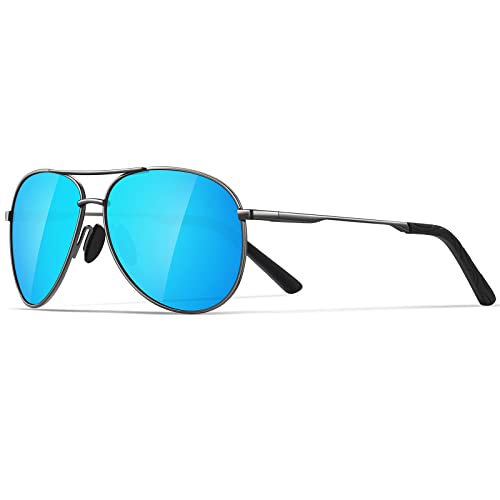 JOLLYNOVA Aviator Sunglasses for Men Polarized - Classic Oversized Shades Metal Mirror UV400 Protection Sport Sun Glasses
