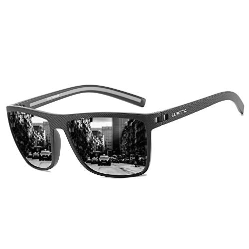 JOLLYNOVA Polarized Sunglasses for Men Lightweight TR90 Frame UV400 Protection Square Sun Glasses