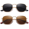 JOLLYNOVA Polarized Hexagon Sunglasses for Women Men Polygon Square Sun Glasses UV400 Protection Metal Frame