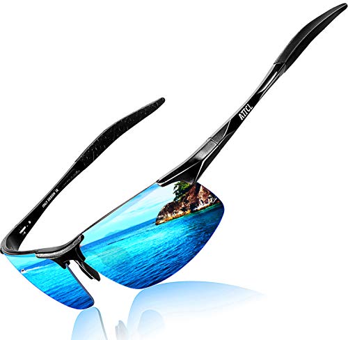JOLLYNOVA Men's Fashion Driving Polarized Sunglasses for Men - Al-Mg metal Ultralight Frame