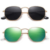 JOLLYNOVA Polarized Hexagon Sunglasses for Women Men Polygon Square Sun Glasses UV400 Protection Metal Frame