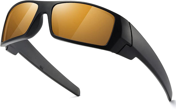 Jollynova Polarized Sunglasses Men Womens Trendy Retro Sports Rectangular Wrap Around Vintage Shot Shield
