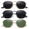 JOLLYNOVA Polarized Hexagon Sunglasses for Women Men Polygon Square Sun Glasses UV400 Protection Metal Frame