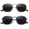 JOLLYNOVA Polarized Hexagon Sunglasses for Women Men Polygon Square Sun Glasses UV400 Protection Metal Frame