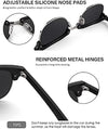 JOLLYNOVA Classic Horn Rimmed Semi Rimless Polarized Sunglasses for Men Women GQO6
