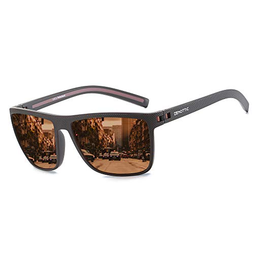 JOLLYNOVA Polarized Sunglasses for Men Lightweight TR90 Frame UV400 Protection Square Sun Glasses