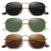 JOLLYNOVA Polarized Hexagon Sunglasses for Women Men Polygon Square Sun Glasses UV400 Protection Metal Frame