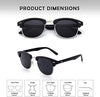 JOLLYNOVA Classic Horn Rimmed Semi Rimless Polarized Sunglasses for Men Women GQO6