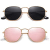 JOLLYNOVA Polarized Hexagon Sunglasses for Women Men Polygon Square Sun Glasses UV400 Protection Metal Frame