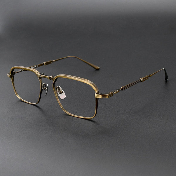 Phu Vintage Rectangle Titanium Foldable Eyeglasses Frame