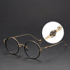 Violet Titanium Vintage Round Eyeglasses Frame