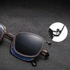 Chez Square Titanium Glasses Frame With Magnetic Sunglasses Clips