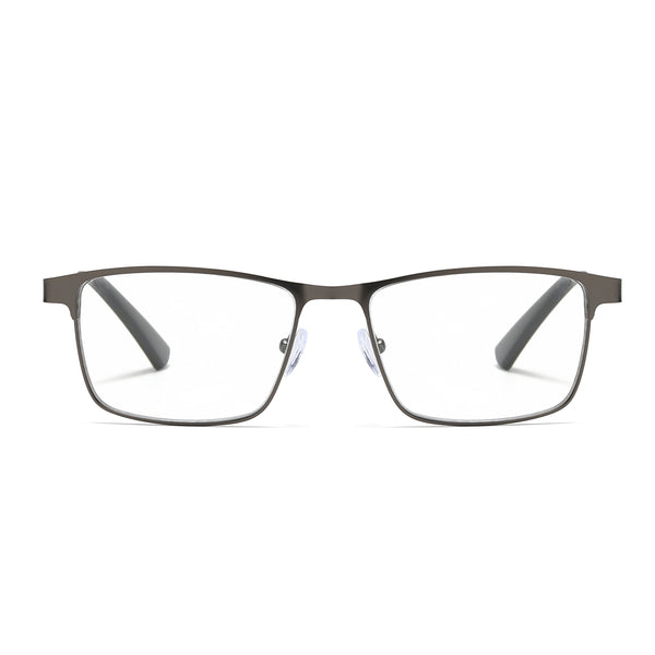 Fashion Business Metal Large Frame Anti-Blue Light Multifocal Photochromic Glasses
