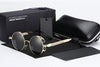 Men's Retro Round Metal HD Polarized Punk Steampunk Sunglasses
