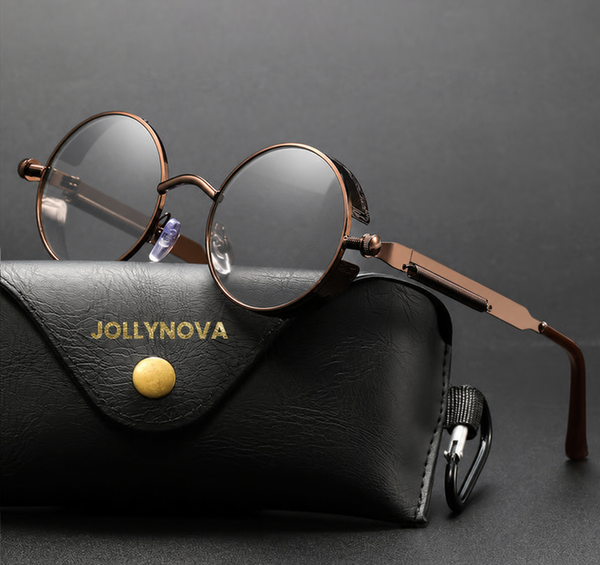 Tamez Classic Gothic Round Glasses Frame（Need to choose tinted color, otherwise the lenses are transparent）