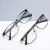 MEN'S HALF-FRAME SQUARE ANTI-BLUE LIGHT READING GLASSES