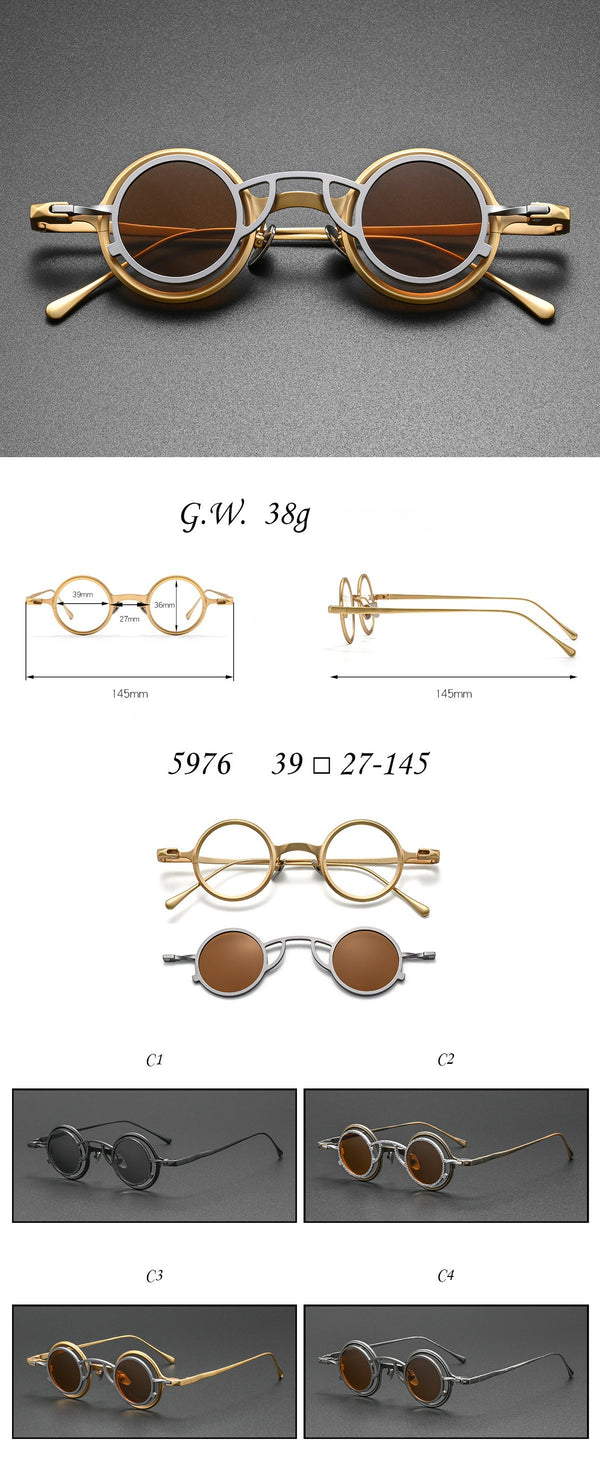 High-end niche magnetic glasses 5976 retro fashion old small round frame glasses frame Danyang spot wholesale can be matched