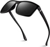JOLLYNOVA Classic Horn Rimmed Semi Rimless Polarized Sunglasses for Men Women GQO6