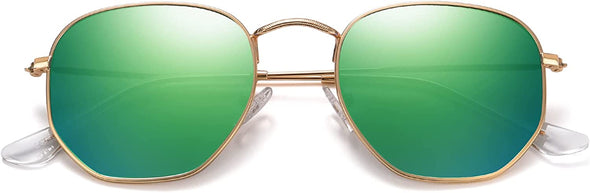 JOLLYNOVA Polarized Hexagon Sunglasses for Women Men Polygon Square Sun Glasses UV400 Protection Metal Frame