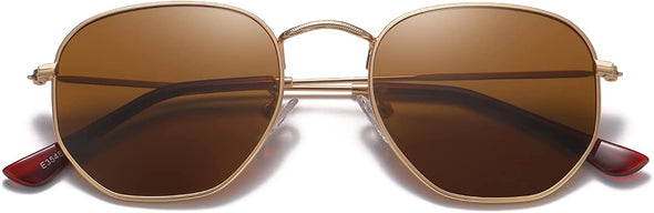 JOLLYNOVA Polarized Hexagon Sunglasses for Women Men Polygon Square Sun Glasses UV400 Protection Metal Frame