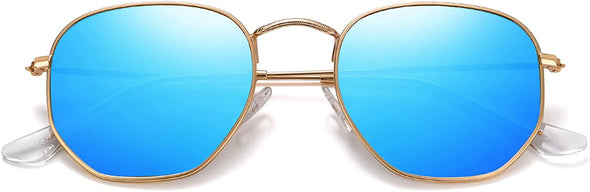 JOLLYNOVA Polarized Hexagon Sunglasses for Women Men Polygon Square Sun Glasses UV400 Protection Metal Frame