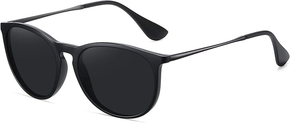 WOWSUN Polarized Sunglasses for Women Vintage Retro Round Mirrored Lens