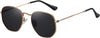 JOLLYNOVA Polarized Hexagon Sunglasses for Women Men Polygon Square Sun Glasses UV400 Protection Metal Frame