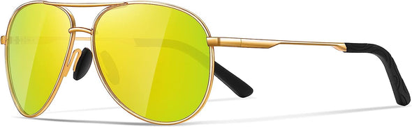 JOLLYNOVA Aviator Sunglasses for Men Polarized - Classic Oversized Shades Metal Mirror UV400 Protection Sport Sun Glasses