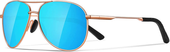 JOLLYNOVA Aviator Sunglasses for Men Polarized - Classic Oversized Shades Metal Mirror UV400 Protection Sport Sun Glasses