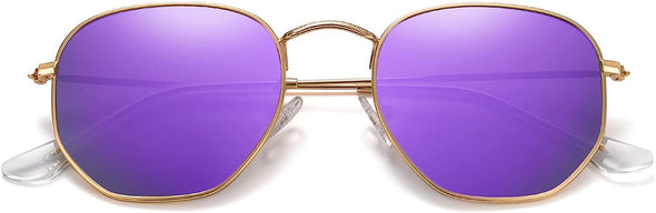 JOLLYNOVA Polarized Hexagon Sunglasses for Women Men Polygon Square Sun Glasses UV400 Protection Metal Frame