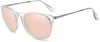WOWSUN Polarized Sunglasses for Women Vintage Retro Round Mirrored Lens