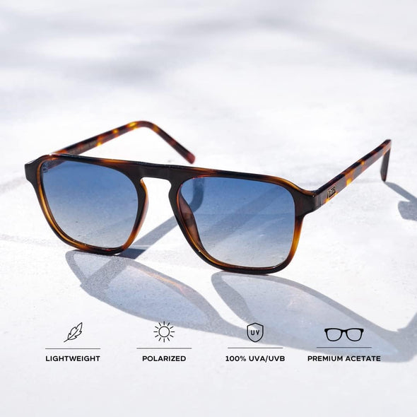 JOLLYNOVA Eyewear - Modern One Bridge Square Men Retro Polarized Aviator Sunglasses