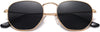 JOLLYNOVA Polarized Hexagon Sunglasses for Women Men Polygon Square Sun Glasses UV400 Protection Metal Frame