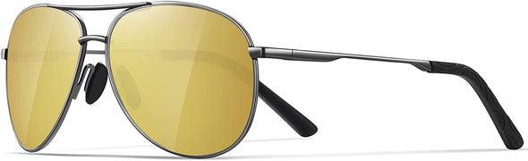 JOLLYNOVA Aviator Sunglasses for Men Polarized - Classic Oversized Shades Metal Mirror UV400 Protection Sport Sun Glasses
