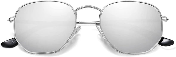JOLLYNOVA Polarized Hexagon Sunglasses for Women Men Polygon Square Sun Glasses UV400 Protection Metal Frame