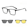 3-in-1 Titanium Glasses Frame With Magnetic Sunglasses Clips