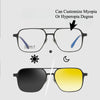 4-in-1 Titanium Glasses Frame With Magnetic Sunglasses Clips