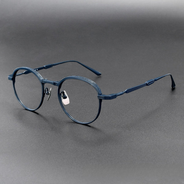 Ngo Vintage Round Titanium Foldable Eyeglasses Frame