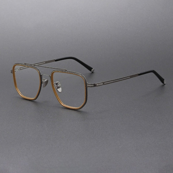 Welch Double-bridge Aviator Titanium Eyeglasses Frame