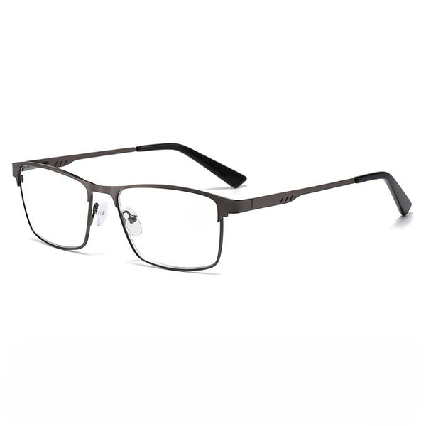 Fashion Business Metal Large Frame Anti-Blue Light Multifocal Photochromic Glasses