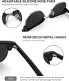 JOLLYNOVA Classic Horn Rimmed Semi Rimless Polarized Sunglasses for Men Women GQO6