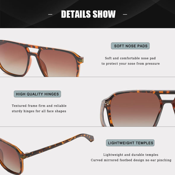 Retro Aviator Sunglasses for Women Men,Trendy Rectangle Womens Mens Shades Sun Glasses UV400 Protection