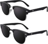 JOLLYNOVA Classic Horn Rimmed Semi Rimless Polarized Sunglasses for Men Women GQO6