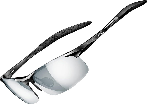 JOLLYNOVA Men's Fashion Driving Polarized Sunglasses for Men - Al-Mg metal Ultralight Frame